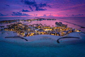 Hard Rock Hote Maldives - Areal sunset