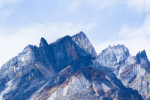 Rock mountain peaks in Himalayas, Yumthang Valley, North Sikkim, India